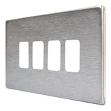 Hamilton 74C4GPFL CFX Satin Steel 4 Gang Grid Plate