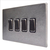 Hamilton 74CR24SS-B CFX Satin Steel 4 Gang Light Switch