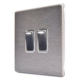 Hamilton 74CR32SS-W CFX Satin Steel 2 Gang Intermediate Switch