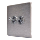 Hamilton 74CT22 CFX Satin Steel 2 Gang Toggle Switch