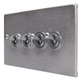 Hamilton 74CT24 CFX Satin Steel 4 Gang Toggle Switch