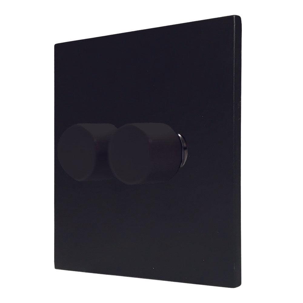 Hamilton 7MBC2XLEDITB100 Hartland CFX Matt Black Metal 2 gang 2 Way LED ...