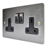 Hamilton 84SS2SS-B Stainless Steel 13a Double Socket