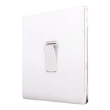 Hamilton 87CR21BC-W CFX Polished Chrome 10a Light Switch 1 Gang 2 Way
