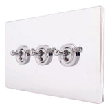 Hamilton 87CT23 CFX Polished Chrome 10a Dolly Switch 3 Gang 2 Way
