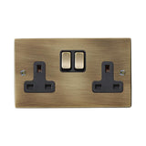 Hamilton 79SS2AB-B Antique Brass Double Socket