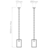 Astro 1095035 Homefield Pendant 240 Natural Brass