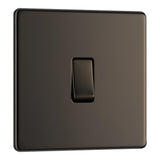 BG FBN13 Screwless Flat Plate Black Nickel Intermediate Switch 10A