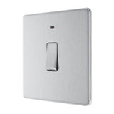 BG FBS31 Screwless Flat Plate Stainless Steel Single Switch 20A with Neon