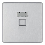BG FBSRJ451 Screwless Flat Plate Stainless Steel Single RJ45 Data Socket