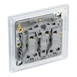 BG FPC43 Screwless Flat Plate Polished Chrome Triple Switch 10A 2 Way