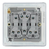 BG FPC43 Screwless Flat Plate Polished Chrome Triple Switch 10A 2 Way