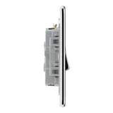 BG FPC43 Screwless Flat Plate Polished Chrome Triple Switch 10A 2 Way