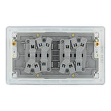 BG FPC44 Screwless Flat Plate Polished Chrome Quadruple Switch 10A 2 Way