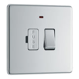 BG FPC52 Screwless Flat Plate Polished Chrome Switched 13A Fused Connection Unit with Neon