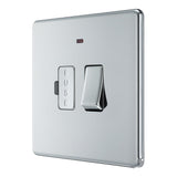 BG FPC52 Screwless Flat Plate Polished Chrome Switched 13A Fused Connection Unit with Neon