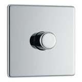 BG FPC81P Screwless Flat Plate Polished Chrome 200W Single 2 Way Dimmer Switch