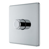 BG FPC81P Screwless Flat Plate Polished Chrome 200W Single 2 Way Dimmer Switch