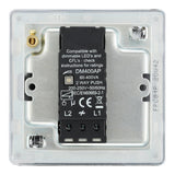 BG FPC81P Screwless Flat Plate Polished Chrome 200W Single 2 Way Dimmer Switch