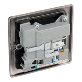 BG NBN21U2B Black Nickel Single Switched 13A Socket with USB Charging - 2X USB Sockets (2.1A)