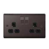 BG NBN22B Black Nickel Double Switched 13A Socket
