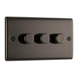 BG NBN83 Black Nickel Triple Intelligent LED 2 Way Dimmer Switch