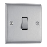 BG NBS12 Stainless Steel Single Switch 10A 2 Way