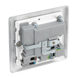 BG NBS21U2W Stainless Steel Single Switched 13A Socket with USB Charging - 2X USB Sockets (2.1A)