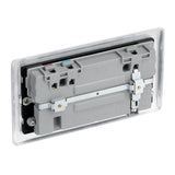 BG NBS22U3B Stainless Steel Double Switched 13A Socket with USB Charging - 2X USB Sockets (3.1A)