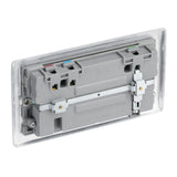 BG NBS22U3G Stainless Steel Double Switched 13A Socket with USB Charging - 2X USB Sockets (3.1A)