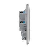 BG NBS55 Stainless Steel Unstitched 13A Fused Connection Unit with Cable Outlet