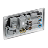 BG NBS70B Stainless Steel 45A Cooker Control Unit with Switched 13A Socket with Neon