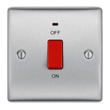 BG NBS74 Stainless Steel 45A Square Cooker Control Unit with Neon