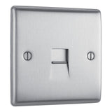 BG NBSBTS1 Stainless Steel Single Slave Telephone Socket