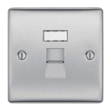 BG NBSRJ451 Stainless Steel Single RJ45 Telephone Socket