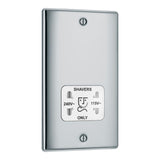 BG NPC20W Polished Chrome Dual Voltage Shaver Socket