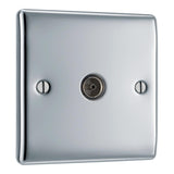 BG NPC60 Polished Chrome Single Socket TV/FM Co-axial Aerial Connection
