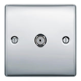 BG NPC60 Polished Chrome Single Socket TV/FM Co-axial Aerial Connection