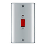 BG NPC72 Polished Chrome 45A Rectangular Cooker Control Unit with Neon