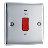 BG NPC74 Polished Chrome 45A Square Cooker Control Unit with Neon