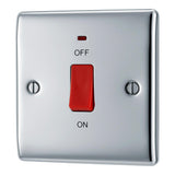 BG NPC74 Polished Chrome 45A Square Cooker Control Unit with Neon