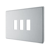 BG RFBS3 Flatplate 3 Gang Double Grid Front Plate Stainless Steel