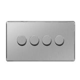 BG FBS84 Screwless Flat Plate Stainless Steel Quadruple Intelligent LED 2 Way Dimmer Switch