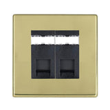 Hamilton 7G212J45-C6B G2 Polished Brass 2 module RJ45 CAT6E unshielded data socket