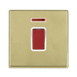 Hamilton 7G2145NW G2 Polished Brass 45A double pole isolator with neon indicator