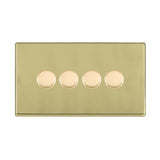 Hamilton 7G214XLEDITB100 G2 Polished Brass quadruple 100w LED 2 way dimmer