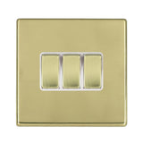 Hamilton 7G21R23PB-W G2 Polished Brass 10A triple 2 way light switch