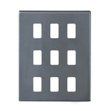 Hamilton 7G2A9MFL G2 Anthra Gray 9 Gang front loading grid plate (face plate only)