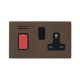 Hamilton 7G2RB45SS1BL-B G2 Richmond Bronze 45A double pole isolator and switched 13A socket with neon indicator