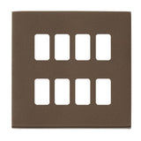 Hamilton 7G2RB8MFL G2 Richmond Bronze 8 Gang front loading grid plate (face plate only)